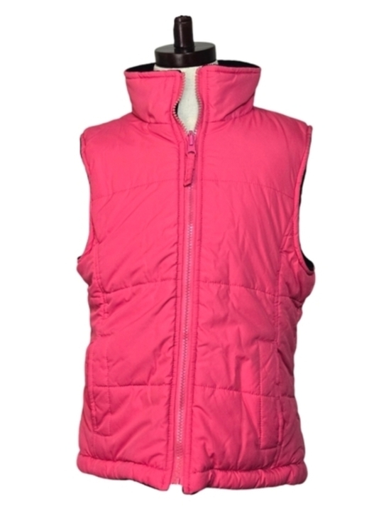 Other - Arizona Girls Reversible Vest Black Pink Faux Fur Puffer 10/12